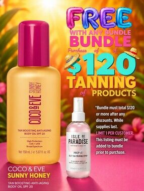 Coco & Eve Sunny Honey Anti-Aging Self Tan Boosting Oil With SPF 20